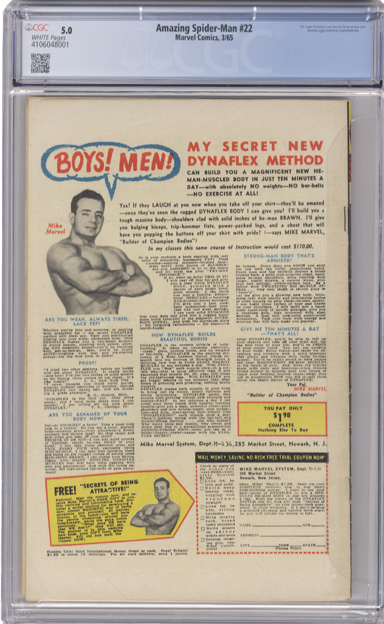 Amazing Spiderman Vol 1 Issue 22 CGC 5.0