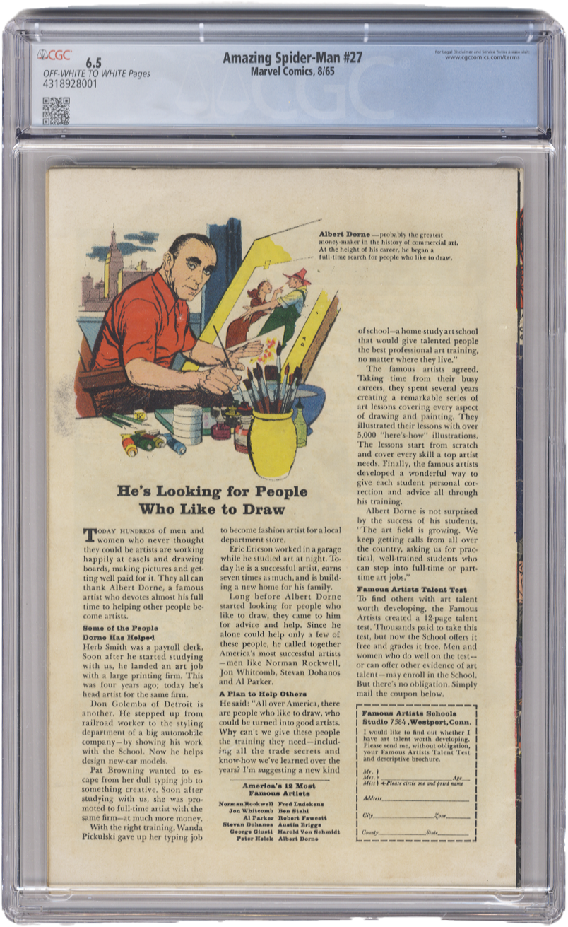 Amazing Spiderman Vol 1 Issue 27 CGC 6.5