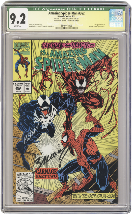 Amazing Spiderman Vol 1 Issue 362 GCG 9.2 (Signature Series)