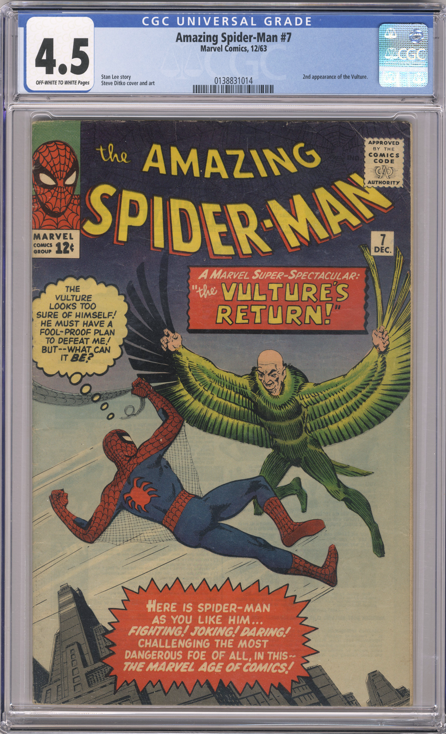 Amazing Spiderman Vol 1 Issue 7 CGC 4.5